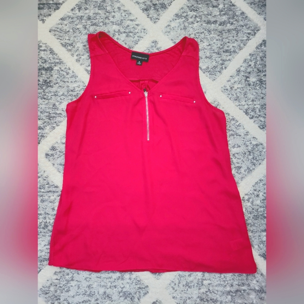Fortune + Ivy Tank, Size Medium, Barbie Pink